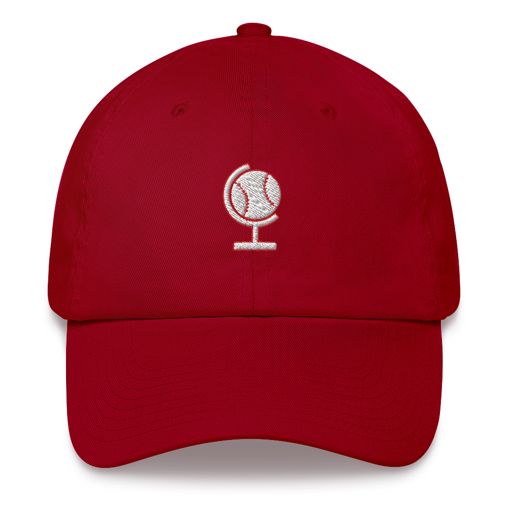 Ballpark Atlas Logo Dad Hat (White/Red)